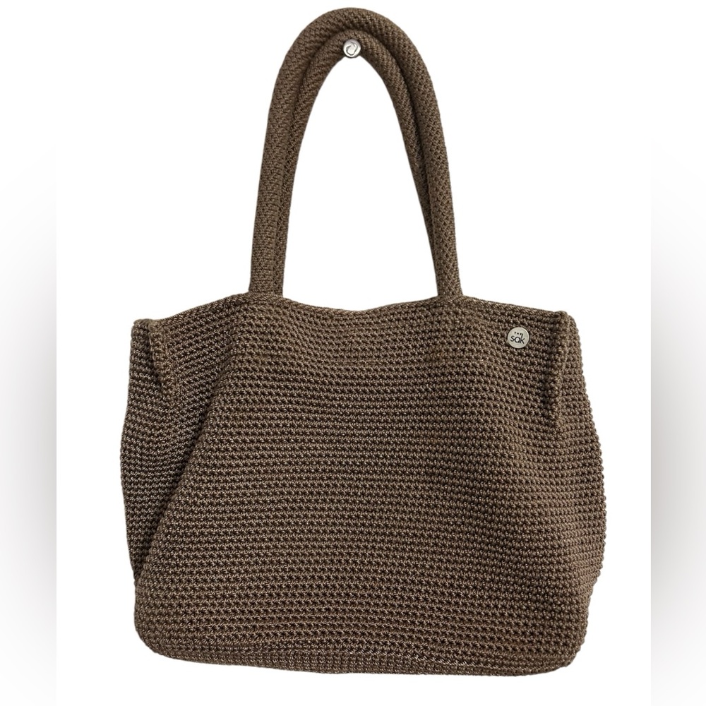 The Sak Brown Crochet Tote Bag